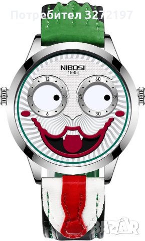 Дизайнерски,моден кварцов часовник - КЛОУН, снимка 2 - Мъжки - 41695590