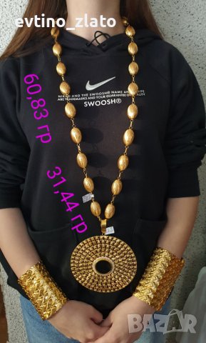 Златно колие-14К  с цвят на 22К, снимка 2 - Колиета, медальони, синджири - 39120566