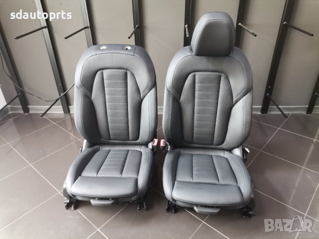 НОВ К-т Sport Салон BMW i4 G26 M50 Черна Кожа Сив Шев Leather Vernasca MAH7, снимка 2 - Части - 41539119