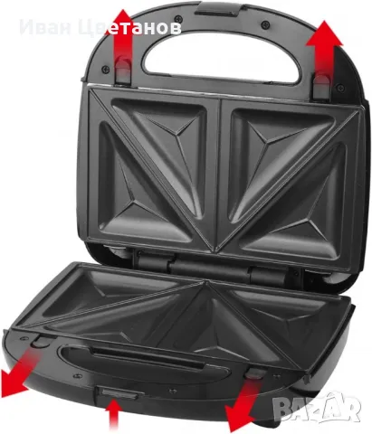 Тостер сандвич 750W,незалепващи и подвижни плочи,LED индикатор SOKANY SK-902