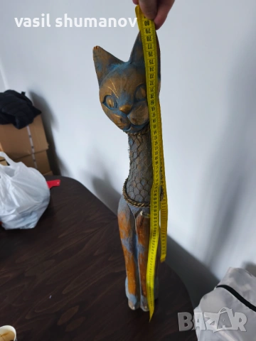 Две дървени старинни котки 80см, снимка 7 - Декорация за дома - 53476970