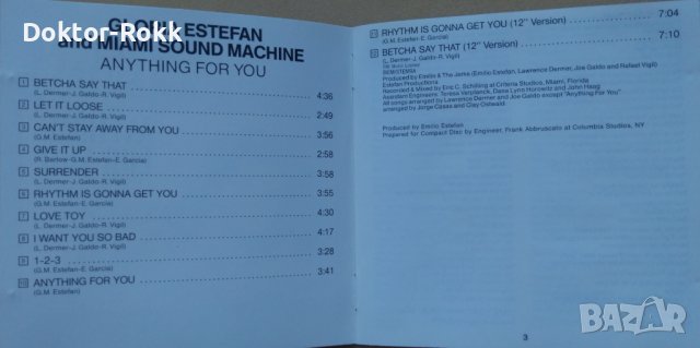 Gloria Estefan & Miami South Machine - Anything for You 1987 CD , снимка 4 - CD дискове - 41560766