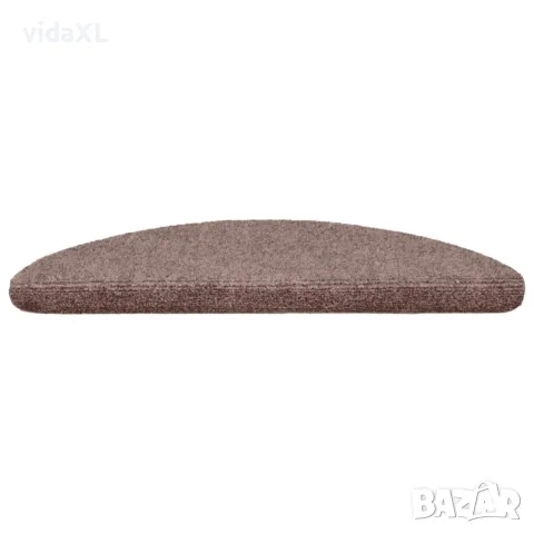 vidaXL Постелки за стълби, самозалепващи се, 15 бр., 56x17x3 см, светлокафяви, полукръгли, снимка 4 - Изтривалки - 56145993