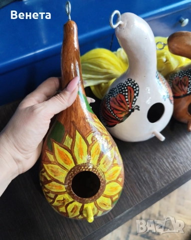 Къщички за птички🐦❤️🐤 от кратунки-Handmade, снимка 4 - Декорация за дома - 52606829