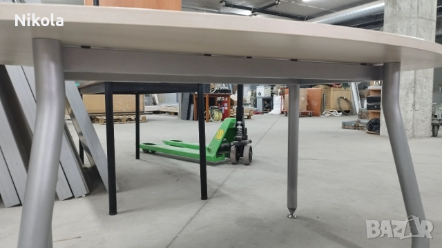 Офис маса с метални крака и рамка - елипсовидна  180/100/75см, снимка 7 - Работни маси и бюра - 52114549