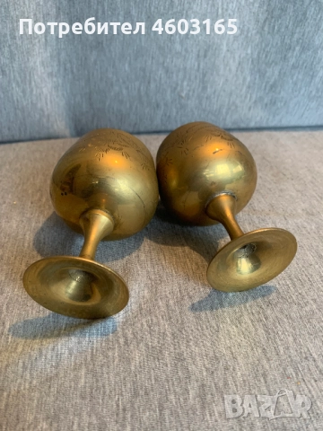 месингови гравирани чаши , снимка 4 - Антикварни и старинни предмети - 52868229