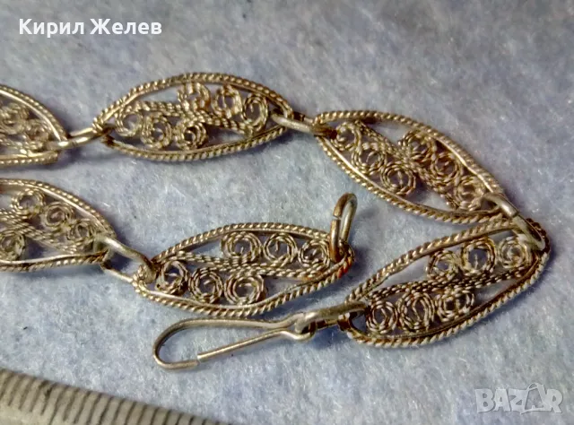 СТАРИННА ФИЛИГРАННА СРЕБЪРНА ГРИВНА СРЕБРО ВИСОКА ПРОБА РЪЧНА МАЙСТОРСКА ФИНА ИЗРАБОТКА 49299, снимка 8 - Антикварни и старинни предмети - 48467990