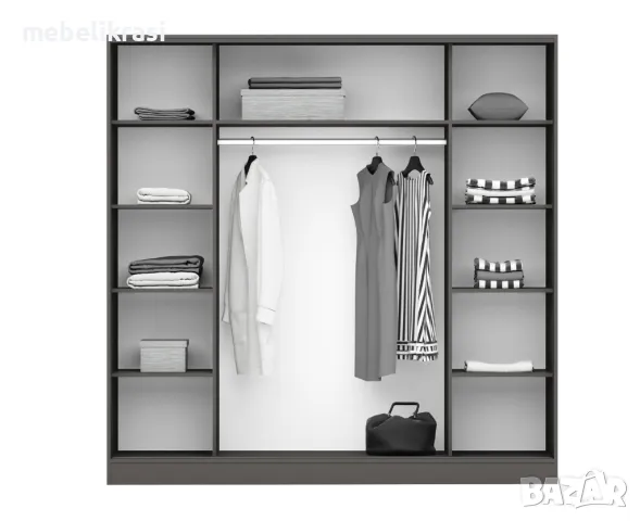 Спален Комплект Симона-графит/канела страта, снимка 5 - Спални и легла - 33448233