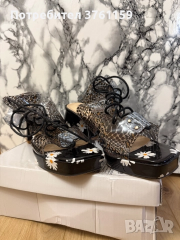 Дамски, модни сандали на висок ток , снимка 3 - Дамски обувки на ток - 52443618