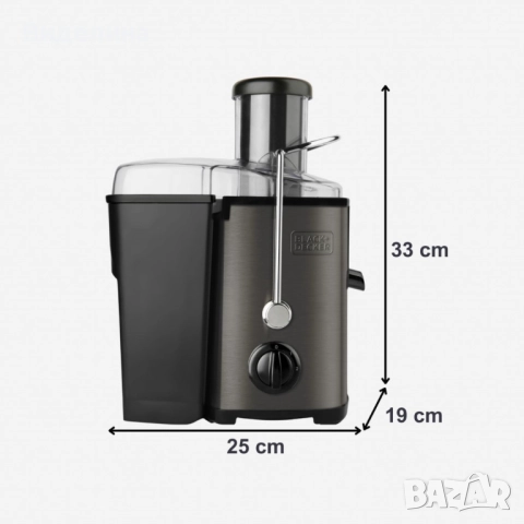 Сокоизстисквачка - Black+Decker, Juice Extractor 600W с КОЗМЕТИЧЕН ДЕФЕКТ, снимка 3 - Сокоизстисквачки и цитрус преси - 51786565