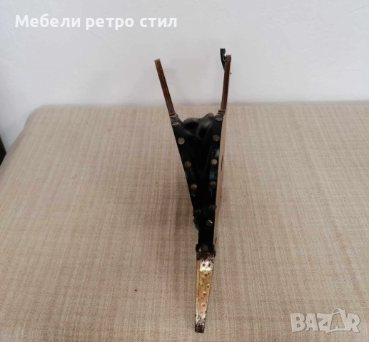 Дървено духало за камина с кожени и метални елементи, напълно функционално. Подходящо за използване., снимка 8 - Колекции - 52307148