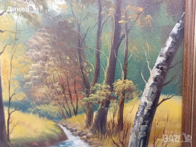 Немски горски пейзаж, масло върху платно с подрамка – 59х49 см (подпис Manfred) , снимка 5 - Картини - 55972806