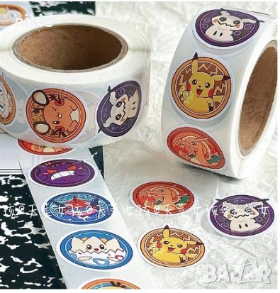 100 бр Пикачу Покемон Pokemon малки самозалепващи лепенки стикери за ръчна изработка за подарък, снимка 2 - Други - 41746564