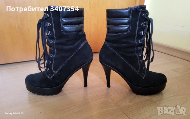 Италиански ботуши тип кубинки, снимка 4 - Дамски ботуши - 42626149