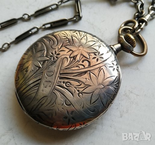 Сребърен джобен часовник Омега, снимка 5 - Джобни - 42344298