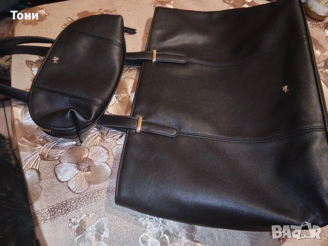 ANNA FIELD Оригинал Нова Кожена Дамска Голяма Чанта с Кожен Несесер, снимка 9 - Чанти - 53759537