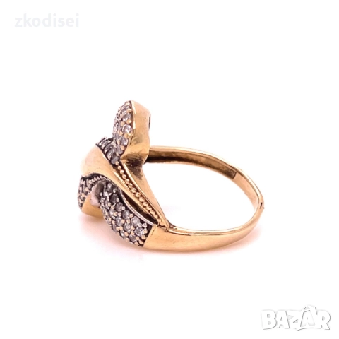 Златен дамски пръстен 6,46гр. размер:58 14кр. проба:585 модел:34615-2, снимка 2 - Пръстени - 52403861