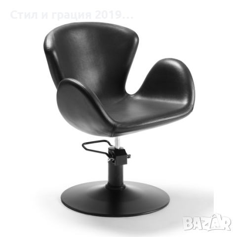 Фризьорски стол BOB ROUND - черна основа, снимка 1 - Фризьорски столове - 44656261