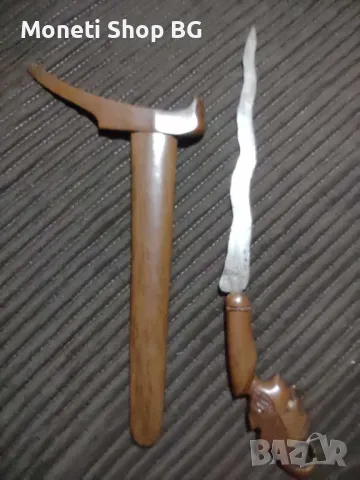 Кама за жертвопринушения с ликът на Гхатоткача, снимка 12 - Ножове - 49659545