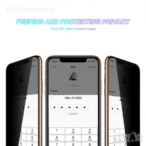 Защитно стъкло за IPhone 13 ,Iphone 13 pro , Iphone 11  Затъмнен Протектор за екран за, снимка 3 - Фолия, протектори - 36137032