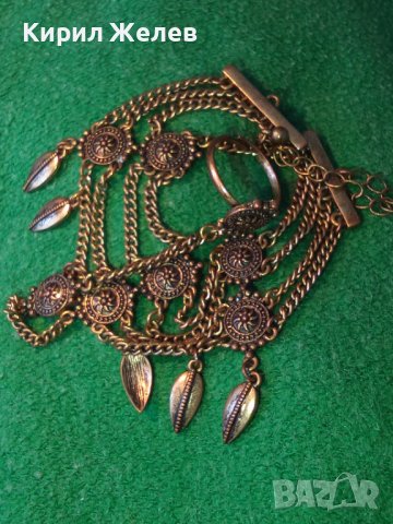 БРОНЗИРАН ОСМАНСКИ ЕТНОГРАФСКИ СТИЛ ОРНАМЕНТИРАН НАКИТ за РЪКА - ГРИВНА с ПРЪСТЕН 28676