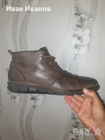 кожени обувки  Ecco Jeremy Hybrid Leather Boot Chukka  номер 45, снимка 4 - Мъжки боти - 42346000
