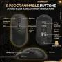 Нова черна Безжична тиха мишка RK Royal Kludge MO1 6 бутона Bluetooth 2.4GHz USB-C, снимка 7