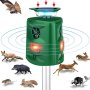 Нов ултразвуков соларен репелент отблъсквач на животни на открито 360° сензор движение Градина Двор
