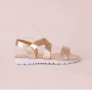 Дамски летни сандали в златисто, снимка 1 - Сандали - 35929103