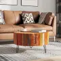 vidaXL Маса за кафе, кръгла, масивно регенерирано дърво, снимка 2