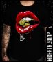 Черна тениска с щампа BULLET KISS, снимка 1 - Тениски - 42053803
