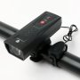 Предна LED светлина за велосипед с клаксон XLT-105, 210LM, USB, снимка 2