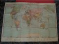 Стара Ретро Политическа Карта на Света-1962г , снимка 1 - Други ценни предмети - 39395548