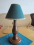 Дизайнерска настолна лампа със стойка от стругован орех , снимка 1