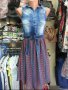 Дънкова рокля с долна част шифон, снимка 1 - Рокли - 39913446