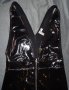 S/M Divided by H&M черна лачена/винил рокля с дълбоко деколте и цип отпред, снимка 9