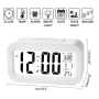 Настолен LED дигитален часовник с термометър аларма постоянно светещ в тъмното на батериии, снимка 2