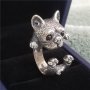 Сребърен пръстен котка, снимка 1 - Пръстени - 41906917