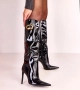 Дамски черни лачени ботуши със златни орнаменти Herrera, снимка 3