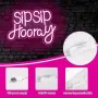 Розов LED неон „Sip Sip Hooray“ за стенна декорация, снимка 3