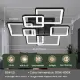 LED плафон със 7 квадрата, 90 × 76 × 12 см, дистанционно и димиране, снимка 2