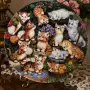 🐱 Колекционна порцеланова чиния Kahla – „Heiteres Finale mit der Katzenschar“, 1997 г., снимка 1