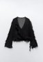 Zara нова  блуза с прихлупване и волани, снимка 1