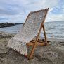 Ръчно плетени столове от макраме тип шезлонг за плаж ,бар , ресторант, снимка 5