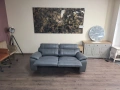 Италиански сив кожен диван тройка Lorenzo с ел. релакс механизъм, снимка 4