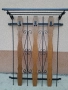 закачалка от ковано желязо и дърво, снимка 1