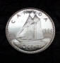 10 цента 1964 година Канада сребро, снимка 3
