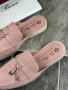 Loro Piana Дамски Затворени Чехли Естествен Велур Цвят Пепел От Рози Лоро Пиана Код E638, снимка 3