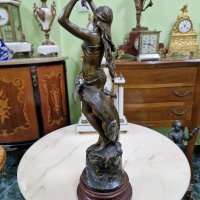 Чудесна много красива антикварна колекционерска френска авторска фигура статуетка , снимка 6 - Антикварни и старинни предмети - 44693817