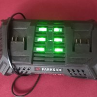 Двойно зарядно PARKSIDE 20V, PDSLG 20 A1, 4.5A, 200W, снимка 1 - Винтоверти - 41459334